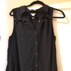 Black dressy button down shirt